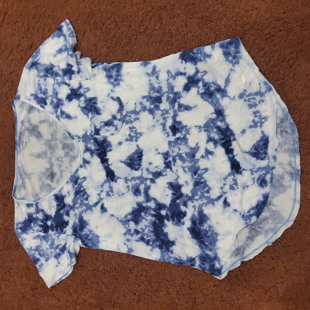 Blue and White Tie Dye Tee